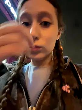 FroggyAnna — boobies out + drool on them naked 